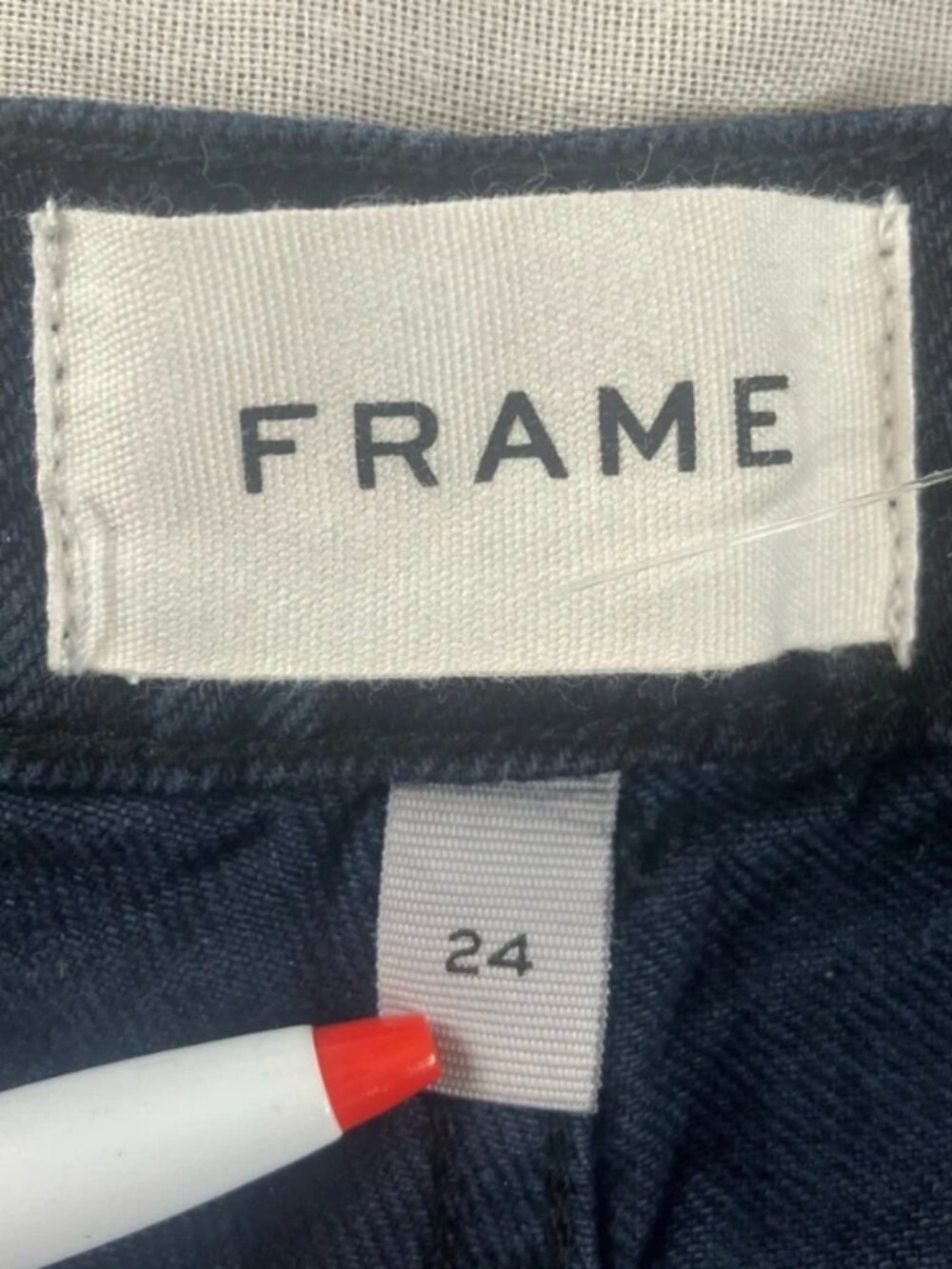 Frame Black Le Pixie High Rise Baggy Raw Released Hem Jeans 24  x 28 inseam - Picture 6 of 11